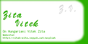 zita vitek business card